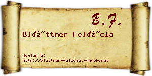 Blüttner Felícia névjegykártya